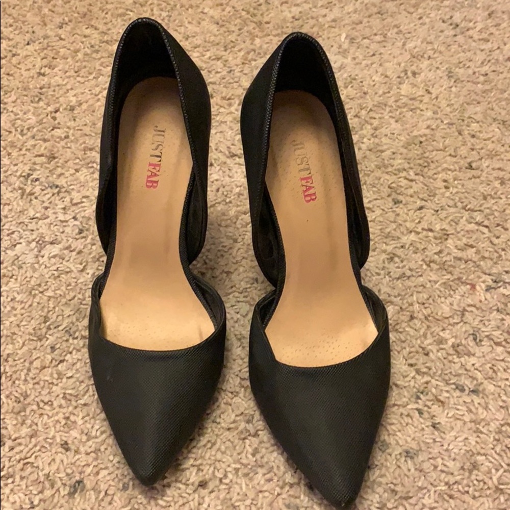 Black pointed heels